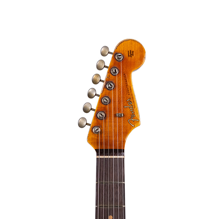 Fender Custom Shop 1961 Stratocaster Super Heavy Relic Aged Vintage White Over 3 Ton Sunburst Elektro Gitar